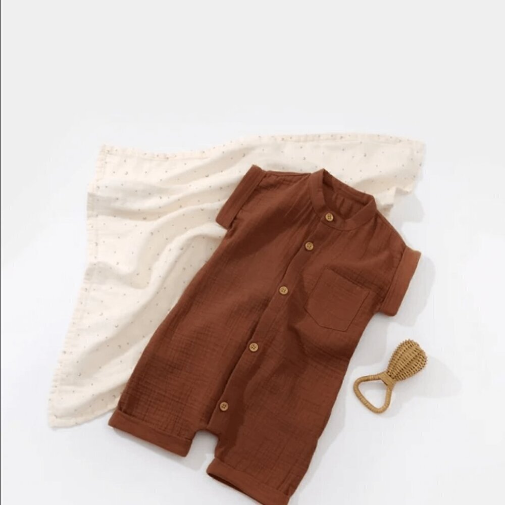 100% Organic Cotton Sleveless Romper - Picture 5 of 9